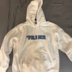 White Hoodie with Red Tag